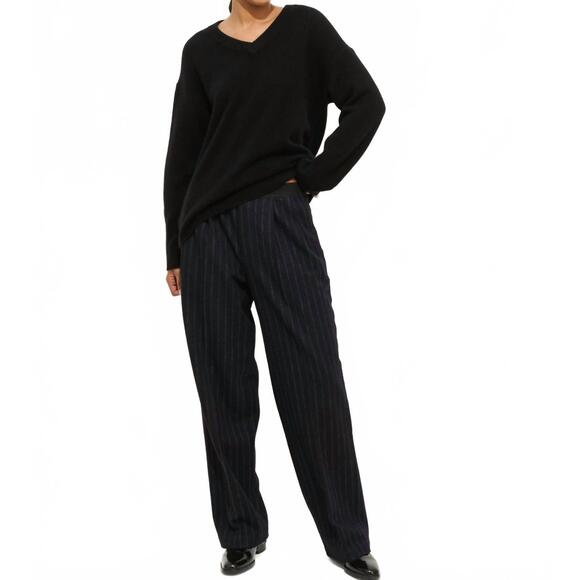 NEW ALEX MILL rowan v-neck sweater in black